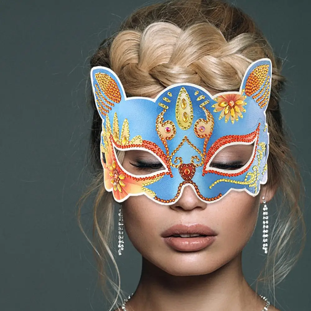 DIY Половина маскарада лицевая Одежда Хэллоуин косплей стразы маска лица Маска