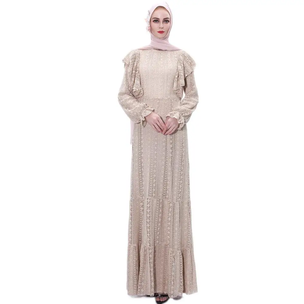 

Шелковое платье с бутонами Abaya, женские халаты с рукавом в виде листьев лотоса