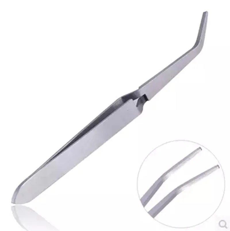 Stainless Steel Cross Action Tweezers Nail Styling Clip Manicure Nail Art Tools Shaping Tweezer Acrylic UV Gel Curve Fixed Pinch