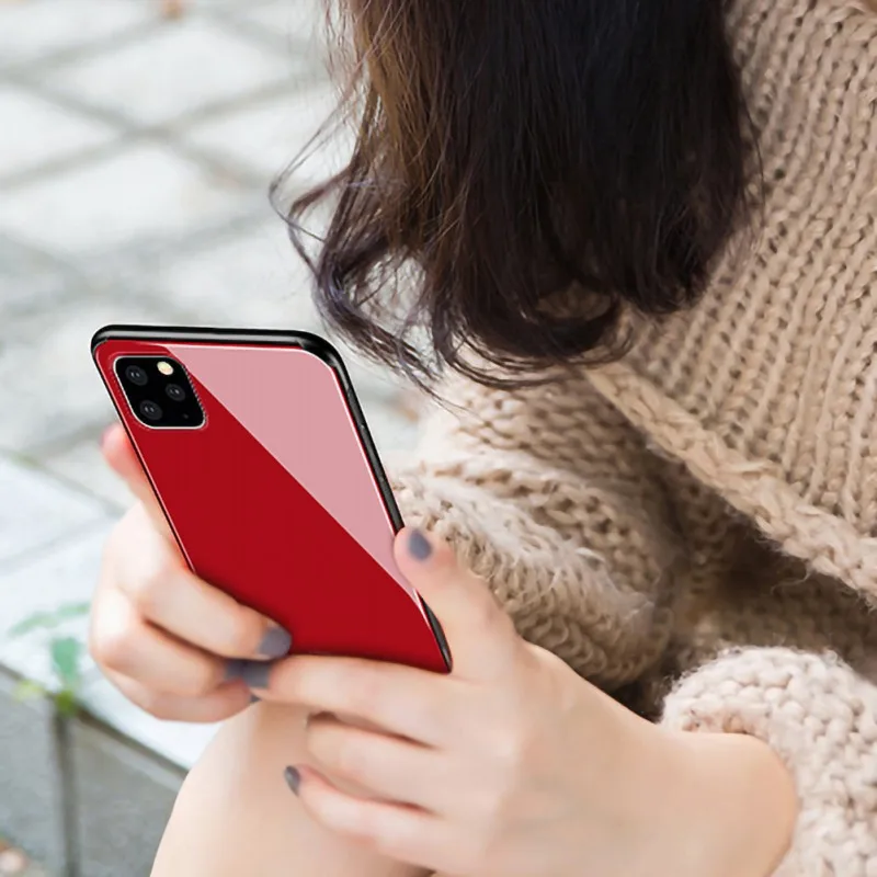 Женский чехол из закаленного стекла для IPhone 11 модная простая карта памяти Ultr |