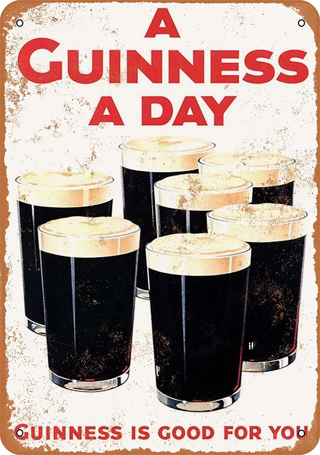 

WallColor 8*12 Metal Sign 1929 Guinness Stout A Guinness a Day Vintage Look