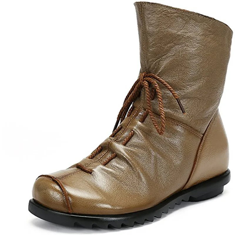 Зимняя обувь Женские зимние ботинки Женская кожаная Уличные ботильоны на