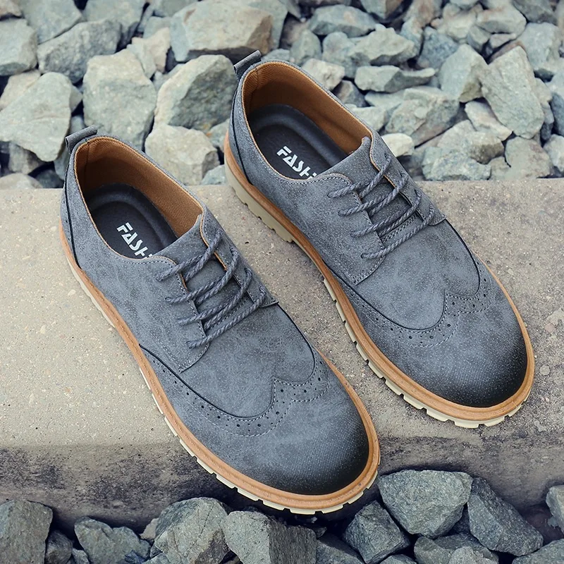 

Brand 2019 Spring Suede Leather Men Shoes Oxford Casual Classic Sneakers For Male Comfortable Footwear