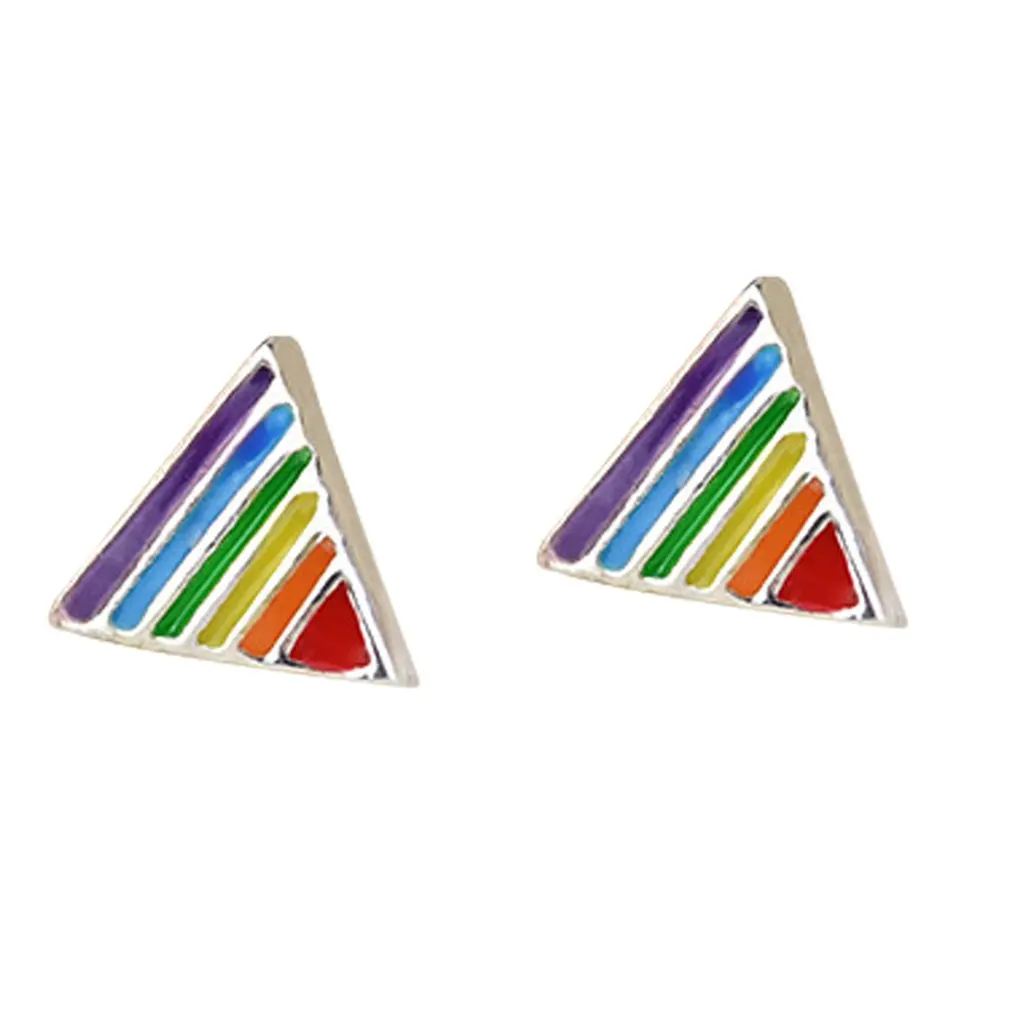 

S925 Silver Needle Rainbow Earrings Ear Studs Creative And Very Fashionable Portable Earrings Birthday Gift