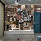 3d обои для стен, деревянные буквы, ретро, для гостиной