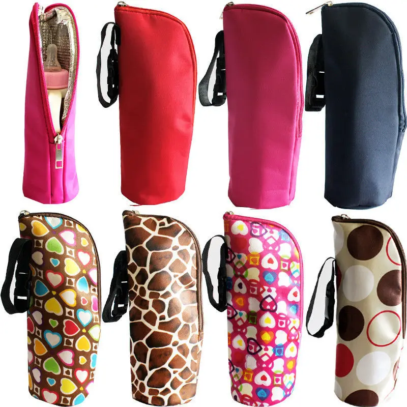 8 Colors Thermal Portable Baby Feeding Bottle Warmers Insulation Tote Stroller Hang Bags