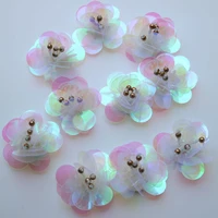 10pclot fashion sequins flower beaded patches for clothes sew on sequin flower parch badge applique parches bordados para