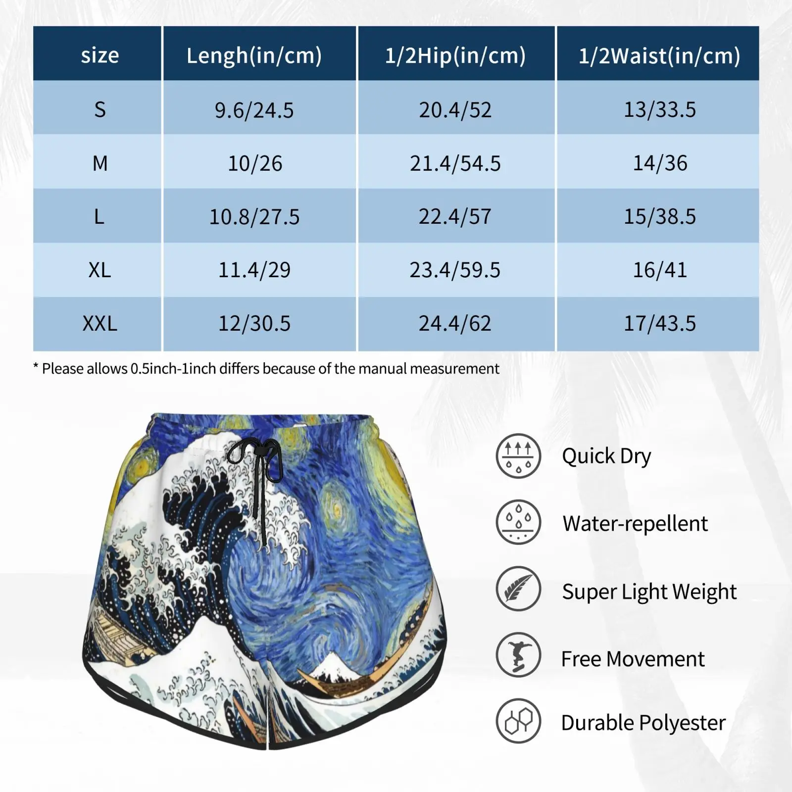 

Iconic Starry Night Wave Of Kanagawa Swim Shorts Women Beach Shorts Post Post Fine Art