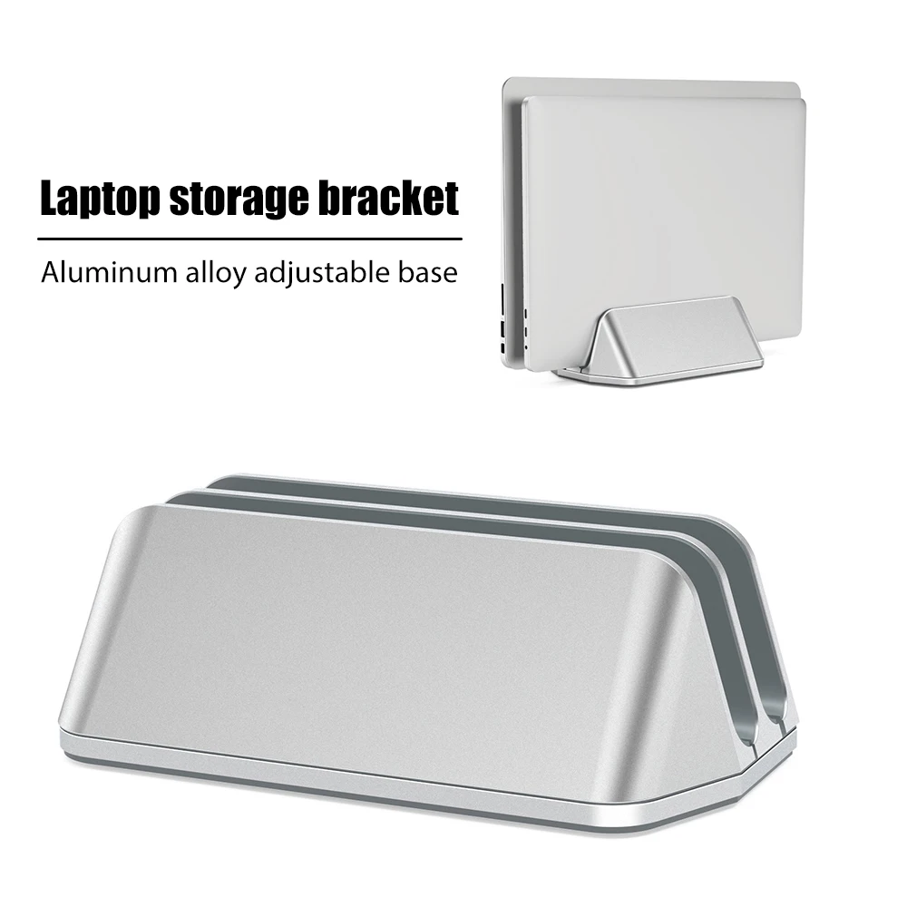 

Vertical Laptop Stand with 2 Slots Adjustable Aluminum Saving Space Desktop Notebook Holder for MacBook Air/Pro 11-17 Inch