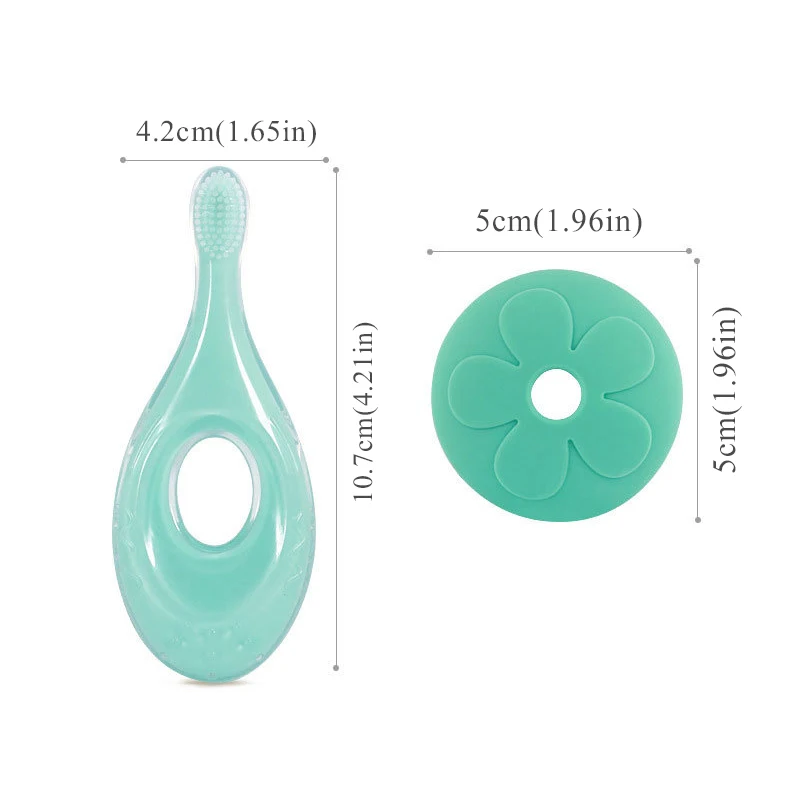 Однотонная безопасная детская зубная щетка Мягкая силиконовая Чистящая