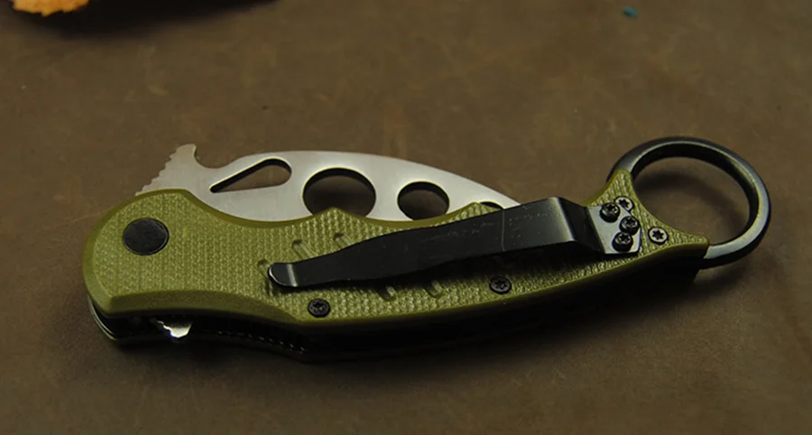 

CN Karambit claw Folding Knife 440C blade stee; handle Trainer Training Camping pocket Survival Hunting Tactical Knives EDC Tool
