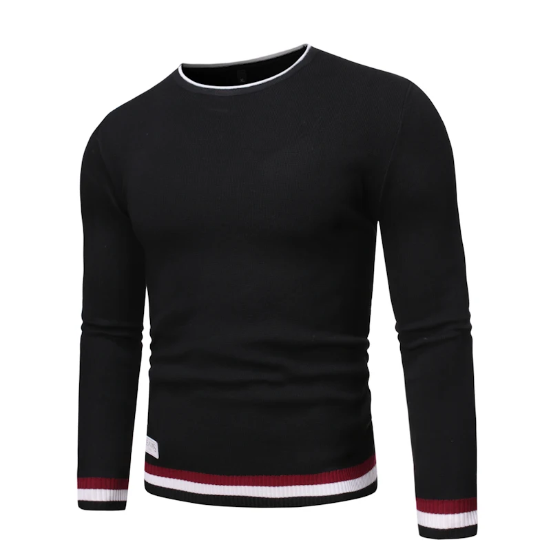 Algodón de alta quality marca para hombre manga larga jerseys cuello Como Do punto casual Tops ropa | Мужская одежда