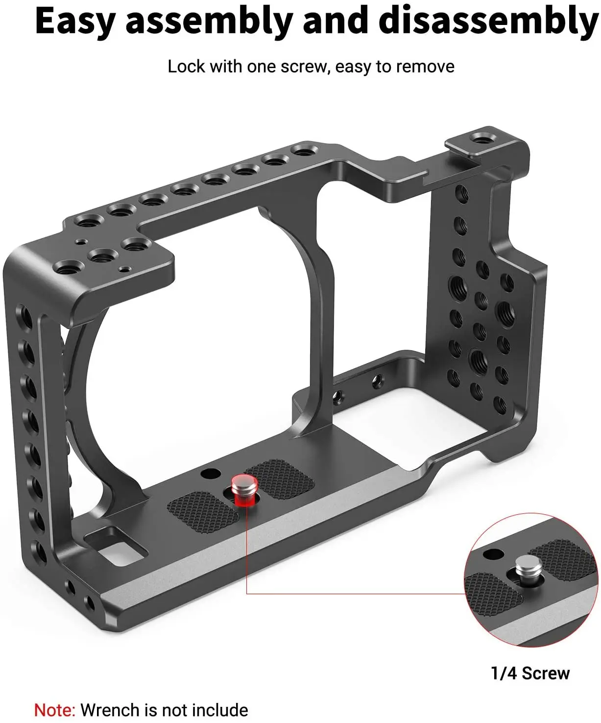 SmallRig Camera Cage Rig Stabilizer for Sony A6000 / A6300 / A6500 Nex-7 Cell SmallRig Cage with Shoe Mount Thread Holes 1661