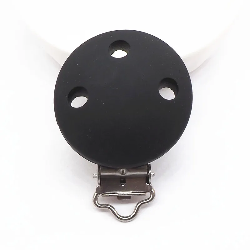 Black Chenkai 10 шт. силиконовые круглые скрепки DIY Детские пустышки пустышка Прорезыватель пустышка уход ювелирные изделия игрушки аксессуары держатель прорезыватели - Цвет: Black