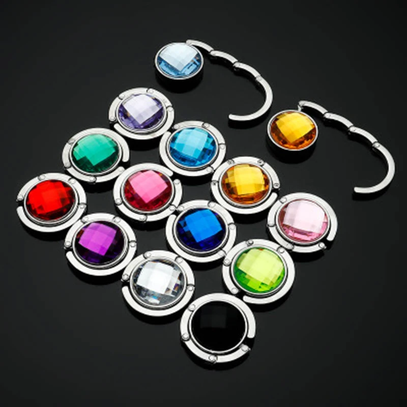

Portable Alloy Hook for Hanging Crystal for Purse Bag Hanger Handbag Folding Holder Magic Hanger Wall Hook Shiny Accessories