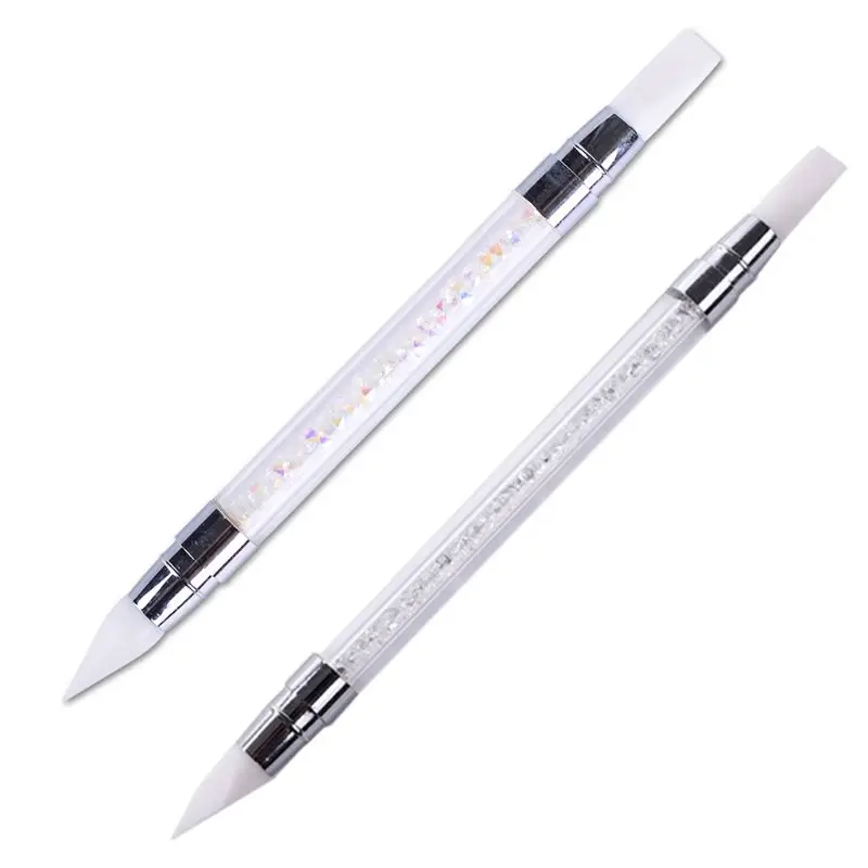 Силиконовая скульптурная ручка с двойным наконечником для нейл арта стразы 3D