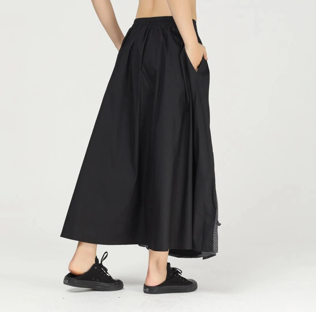 

CHICEVER Casual Calf Length Trousers For Women High Waist Loose Pockets Oversized Solid Wide Leg Pants Female 2021 Fall Clothing