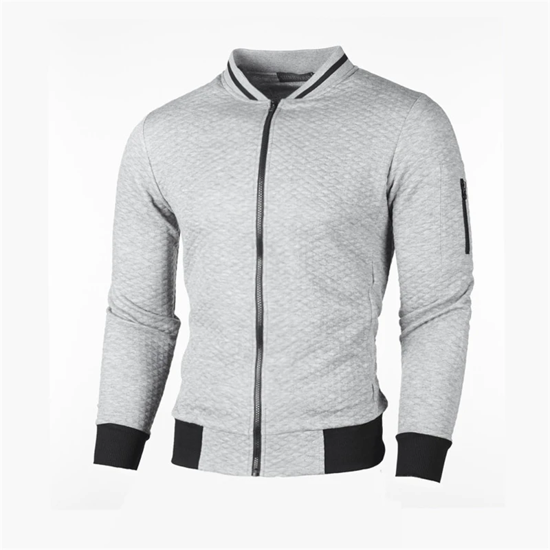 

439# Spring Autumn New Slim Fit Fashion Jacket Men Warm Hoodeds
