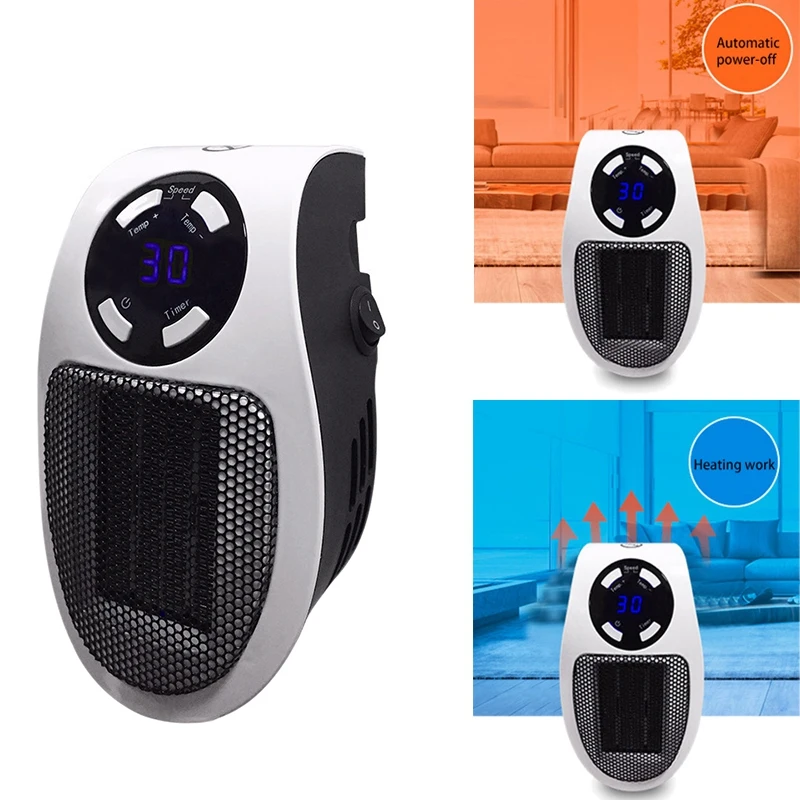 

EAS-500W Space Heater, Wall-Outlet Plug-in Heater Mini Heater with Adjustable Thermostat & Timer for Office,Room