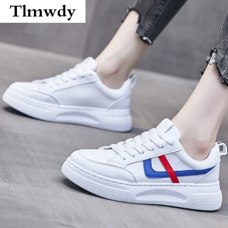 

2021 Fashion Woman Platform Casual Vulcanized Shoes Spring New Lace-up Woman Shoes Plus Size Walking Comfortable Woman Sneaker