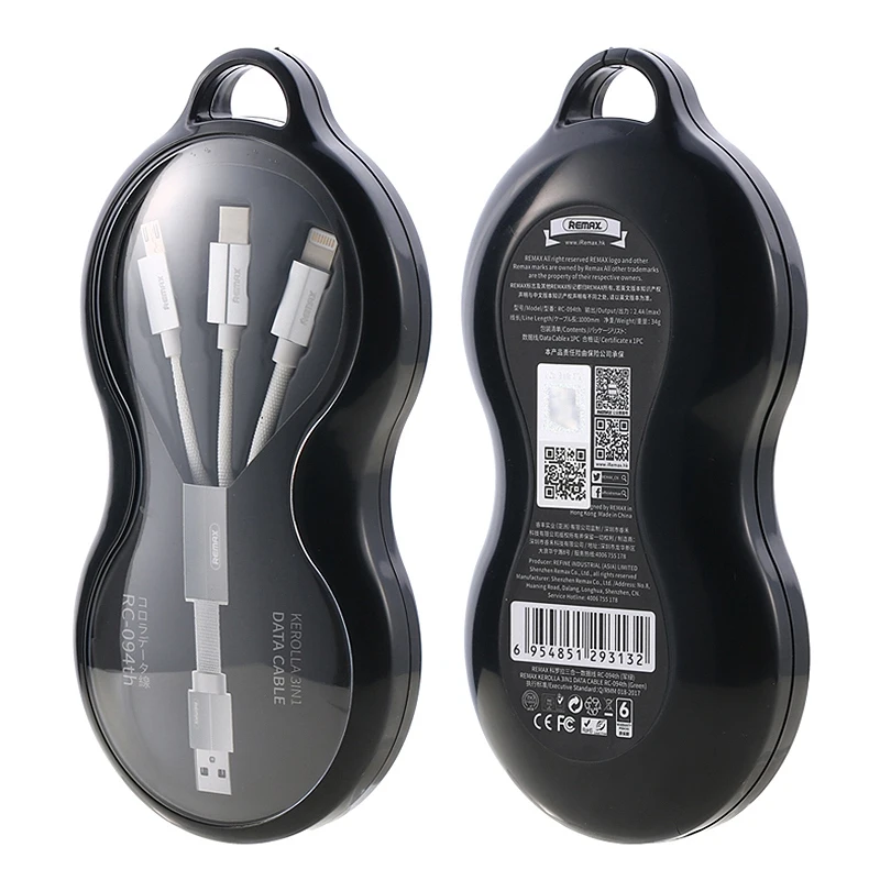 Remax 3-In-1 USB Charging Cable for IPhone 11 Xiaomi Huawei Samsung Micro- Type-C Lin | Электроника