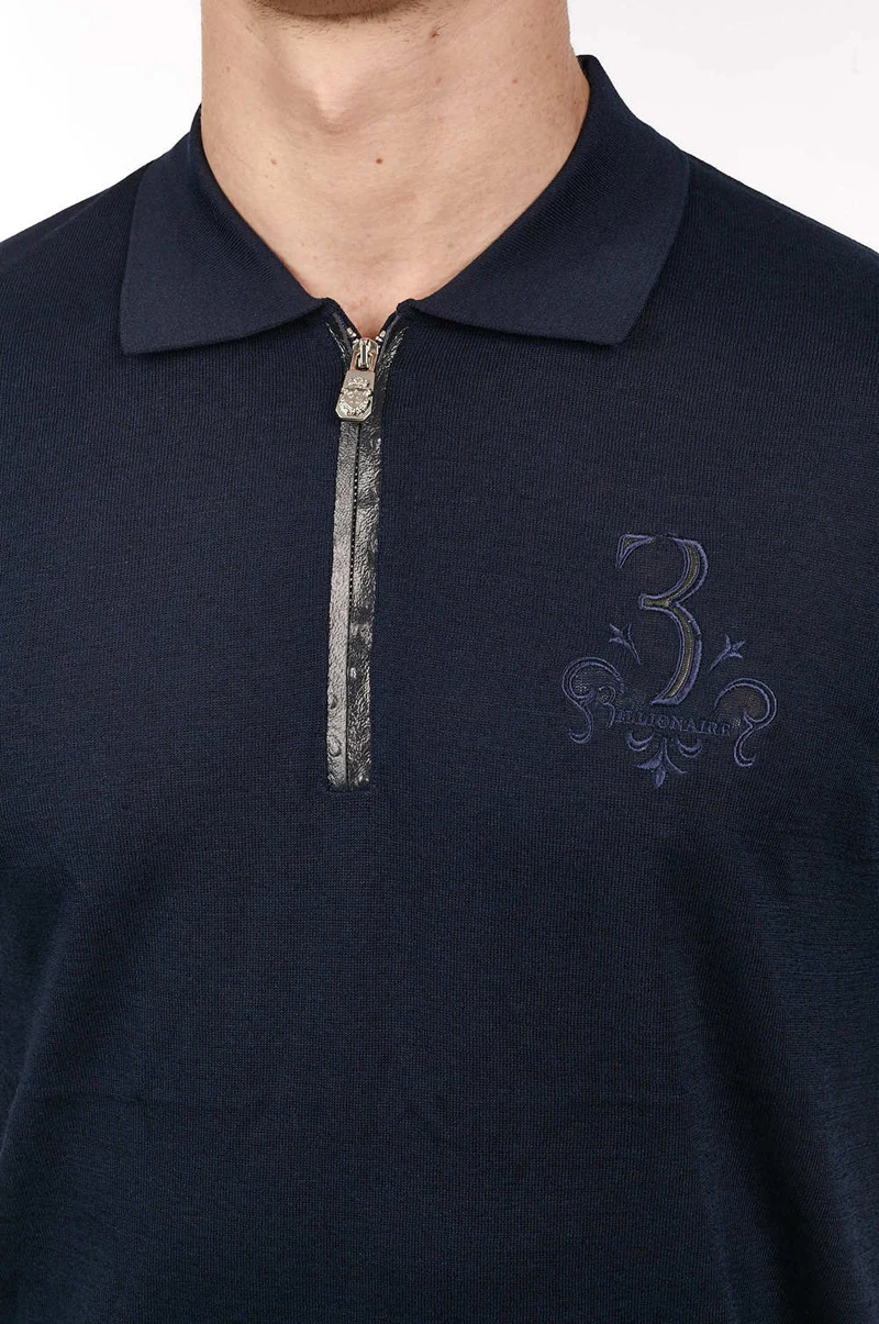 Billionaire Polo shirt men's silk Genuine Leather 2020 summer new zipper breathable high quality big England L-4XL free shipping | Мужская