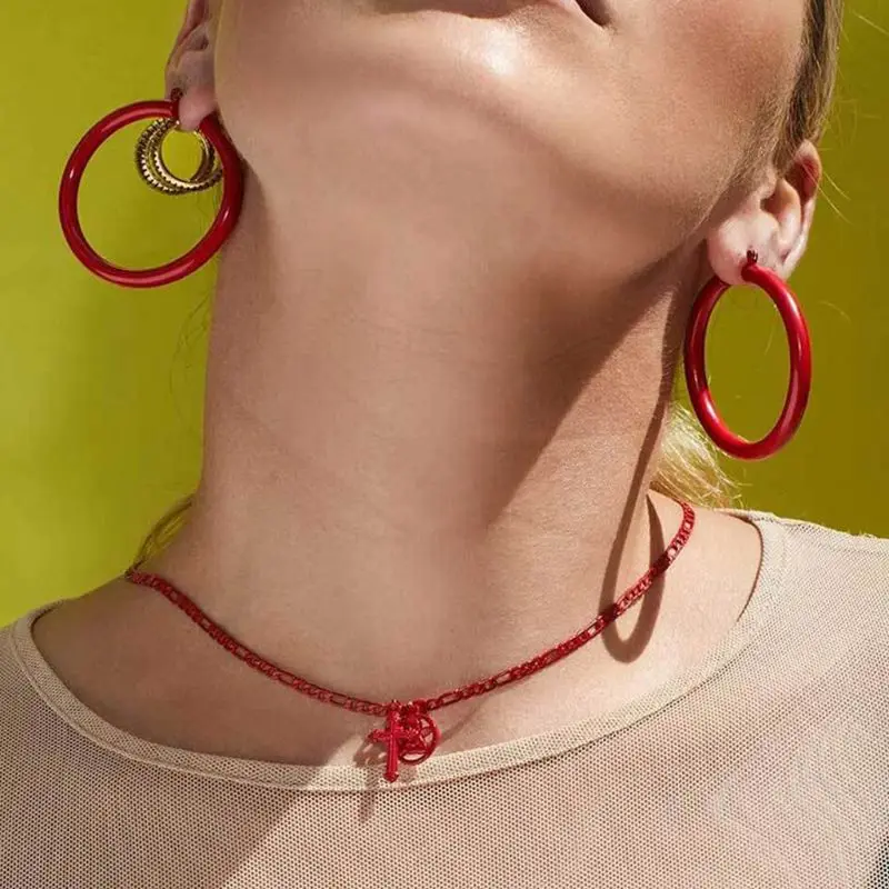 Женские акриловые серьги N84D новые большие круглые ярких цветов для молодых