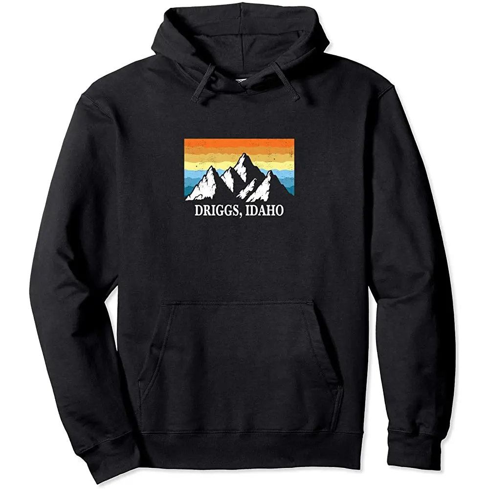 

Vintage Driggs, Idaho Mountain Hiking Souvenir Print Pullover Hoodie