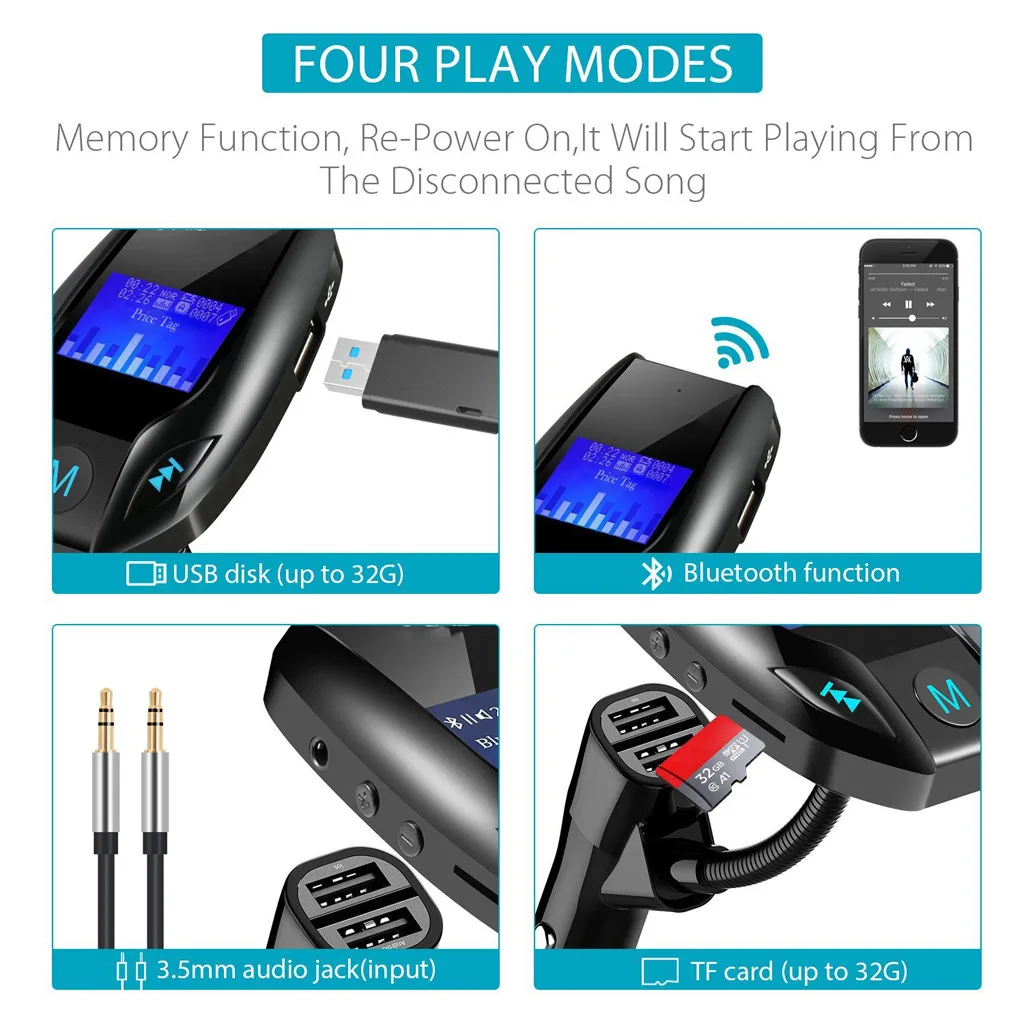 OMESHIN Автомобильный MP3-плеер Bluetooth автомобильный комплект MP3-плеер fm-передатчик беспроводной Hands-free AUX SD карта двойной USB Автомобильное зарядное устройство