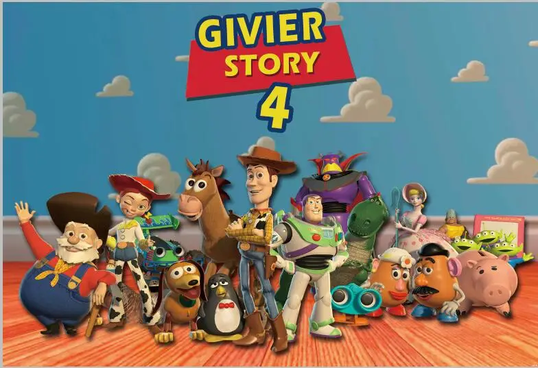 7x5FT Джесси из истории игрушек Вуди приглашение на вечеринку Облака Дети