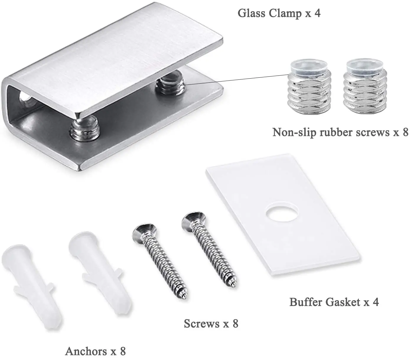 YUMORE стеклянный зажим Стеклянные Кронштейны с покрытием из нержавеющей стали 304