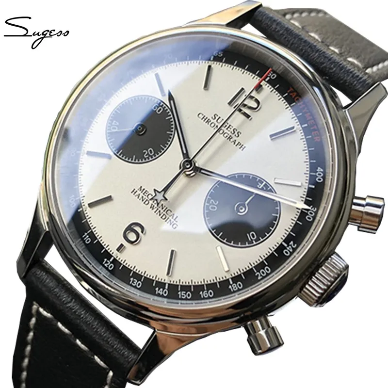Мужские Водонепроницаемые механические часы пилот SUGESS ST1901 хронограф в виде