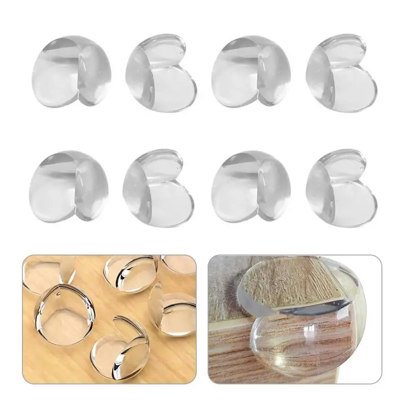 8pcs Anti-collision Corner Protection Pvc Transparent Elastic Thickened Spherical Child Safety |