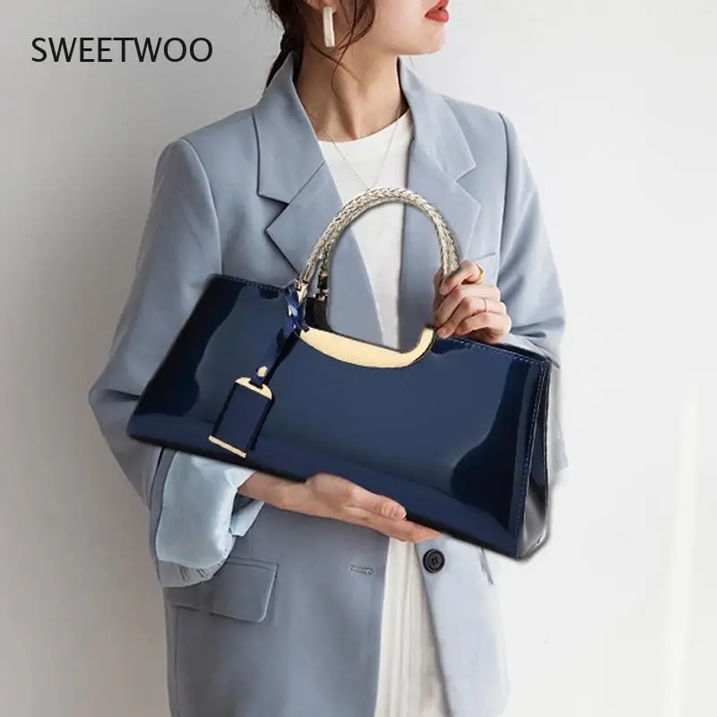 Деловая Офисная женская сумка однотонная Яркая кожаная сумочка-мессенджер на