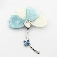 large size acrylic and stainless steel flower brooches for women