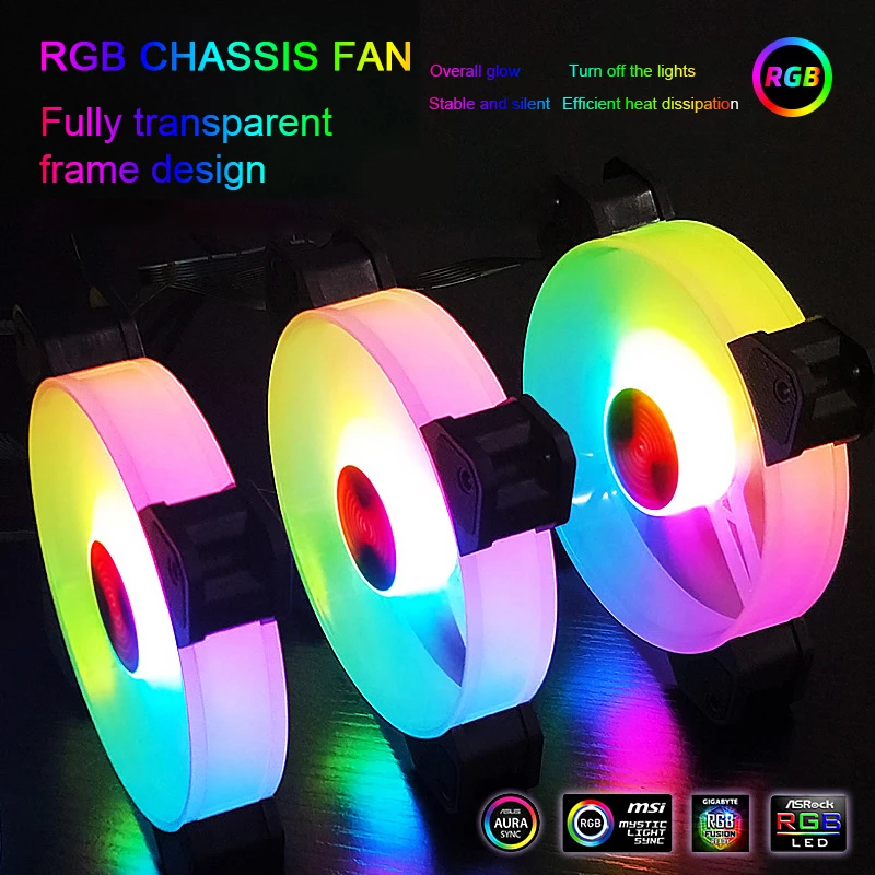 COOLMOON круговой RGB вентилятор 6pin 12 см компьютер чехол Вентилятор охлаждения Цвет