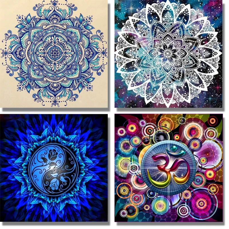 5d сделай сам полностью круглая алмазная живопись мандала цветок настенное