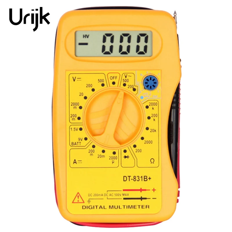 DT831B Цифровой мультиметр клещи портативный карманный вольтметр