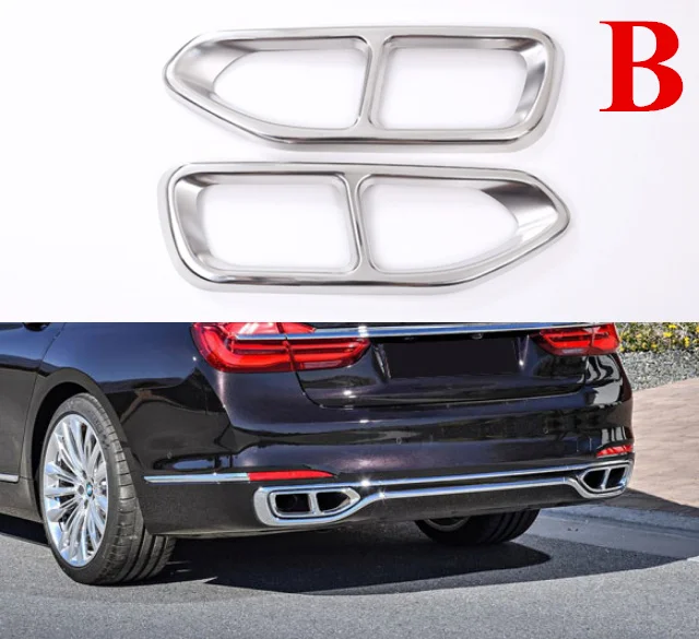 Серебряный двойной глушитель наконечник выхлопной трубы отделка 2 шт. для BMW 7