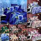 Цветочный 3D пододеяльник, постельное белье, простыня, наволочка, 4 шт., тюльпан, Камелия, двойной, реактивный принт