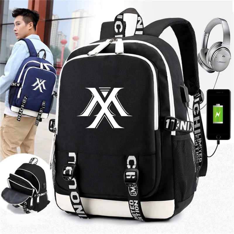Большой Вместительный рюкзак KPOP Monsta X, сумка с USB, рюкзак для павильона IDOL I.M Lee Joo Heon, школьные принадлежности, коллекция для фанатов k28