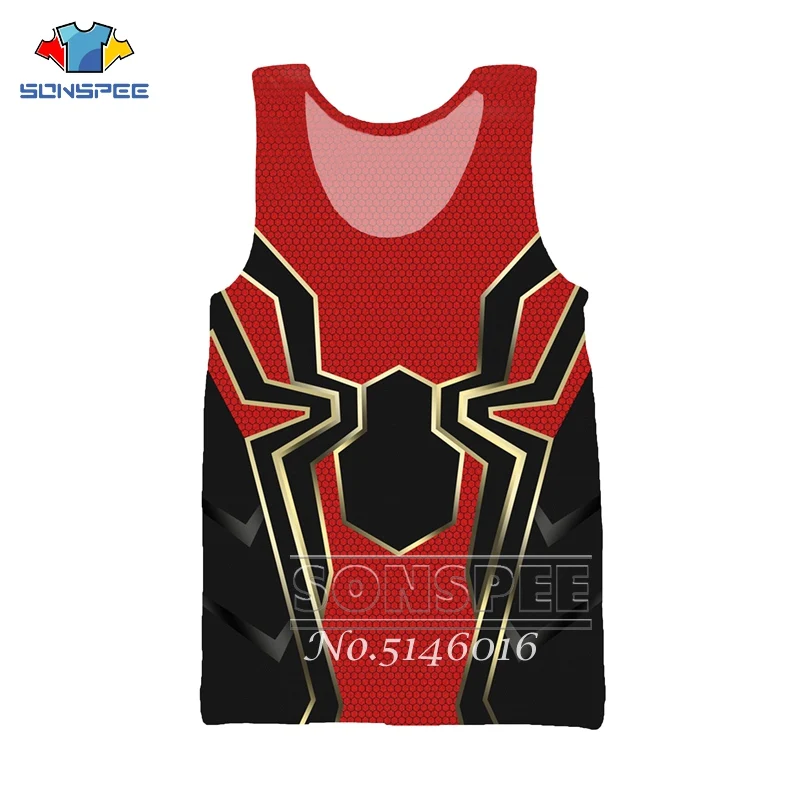 SONSPE костюм супергероя Marvel Человека-паука Дизайнерская футболка с 3D принтом жилет