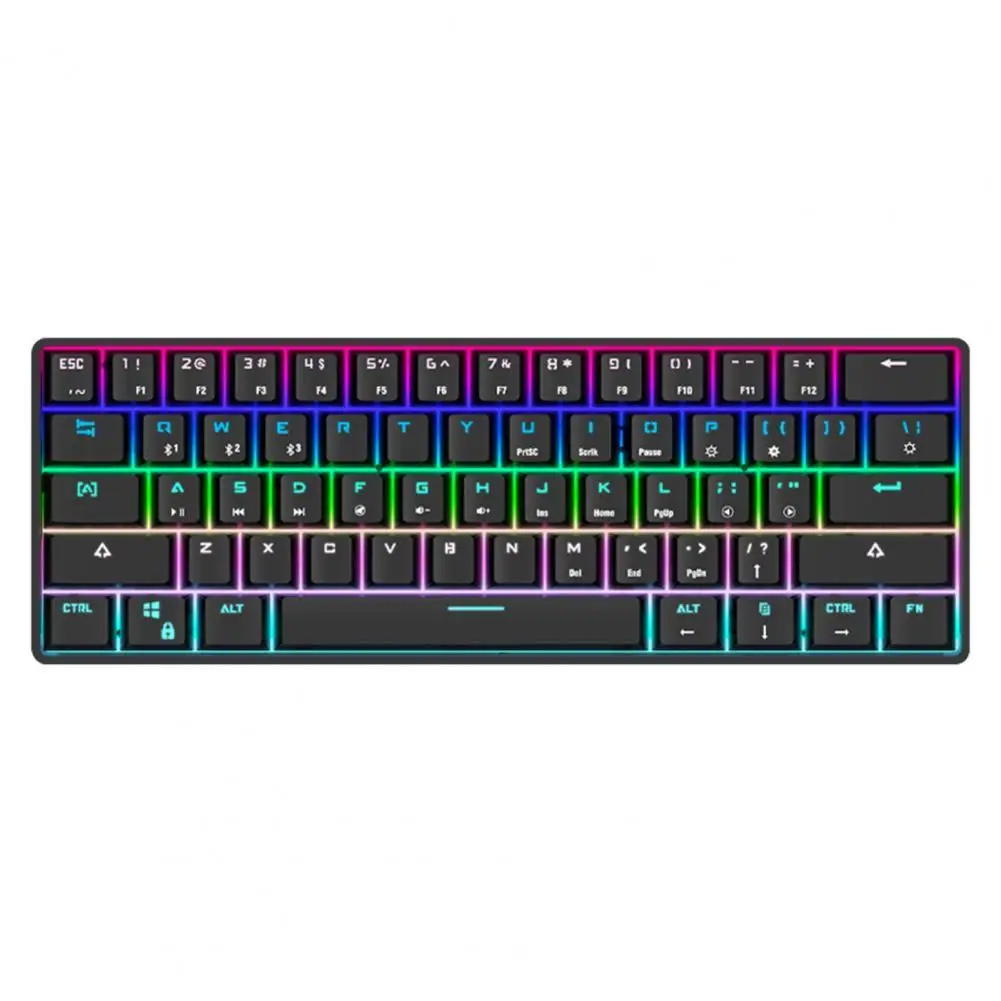 

61Key RGB Backlit Mechanical Keyboard Dual-mode Bluetooth/2.4G Wireless Gaming Mechanical Keyboard For Desktop Blue Switch