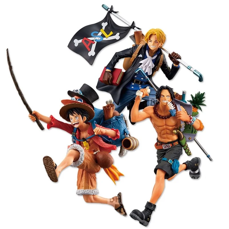 

3 шт./компл. одна штука, фигурка Ace Sabo Luffy для бега с сумкой для путешествий, модель для бойфренда, рождественский подарок