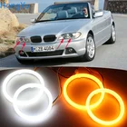 Для BMW 3 серии E46, конвертируемый купе, Cabrio 2004-2006, хлопковый переключатель, светодиод, двухцветный, ангельский глаз, белый, янтарный, светильник для указателя поворота
