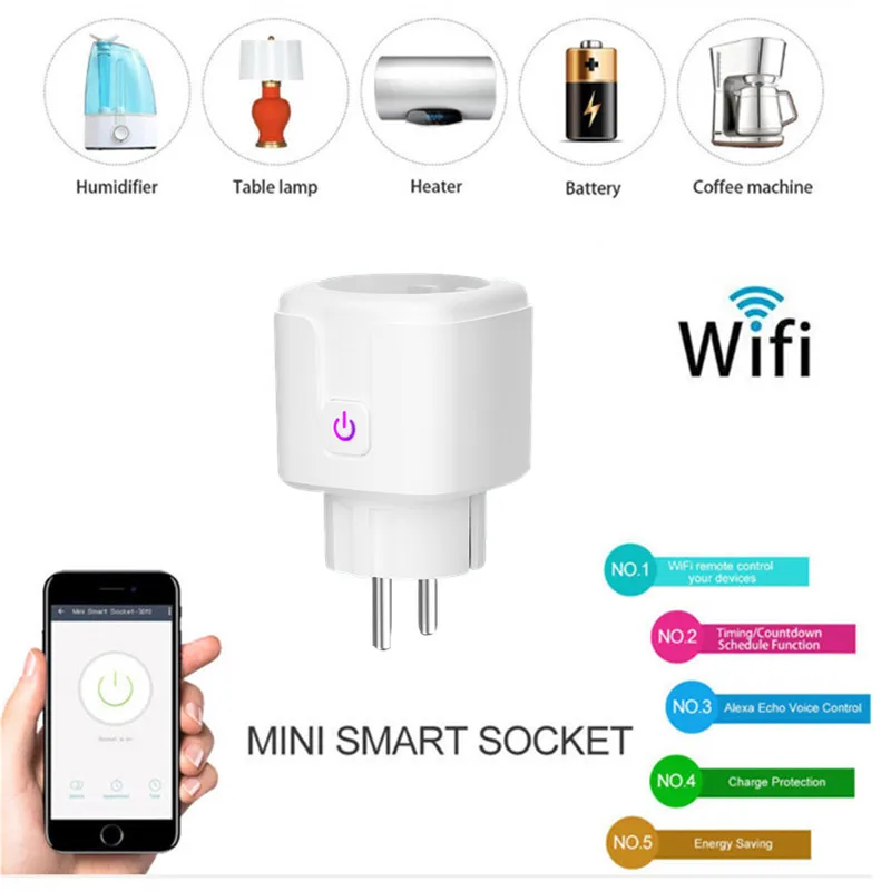 Умная розетка с Wi-Fi 16 А поддержкой Alexa и Google Assistant | Электроника