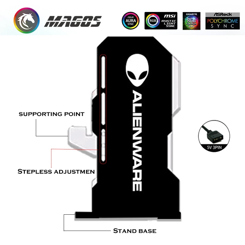 video card support rgb customized logo bracket gpu stand holder for graphics jack computer gamers personalise mod part free global shipping