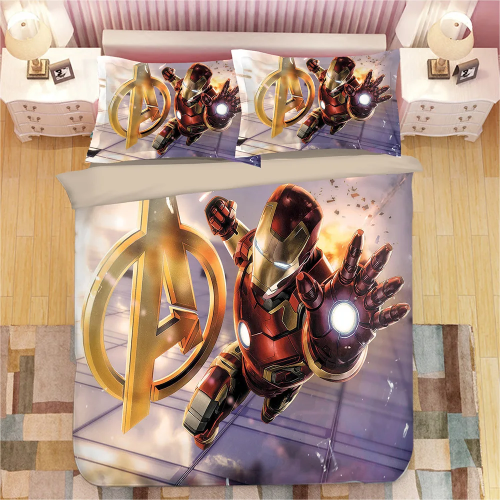 Постельное белье с 3D принтом Железного человека Marvel Мстители комплект