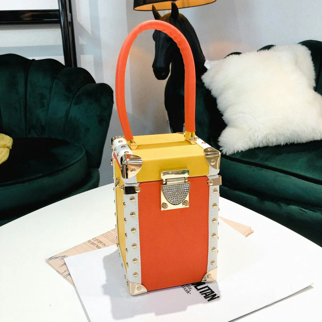 Известный бренд Роскошная алмазная пряжка сшивание цветная коробка стильная