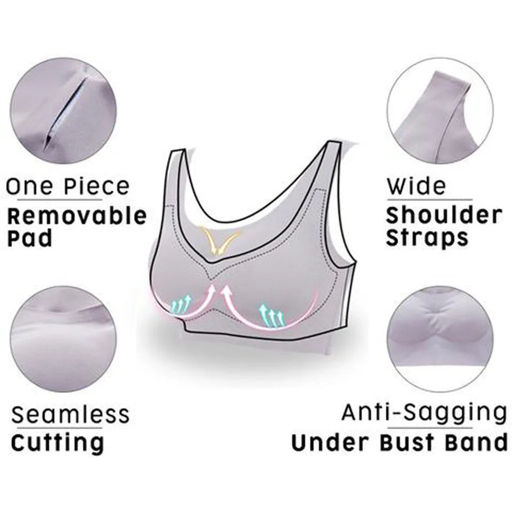 Женский комфортный бюстгальтер без стального кольца с пряжкой спереди бесшовный